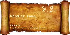 Wendler Emma névjegykártya